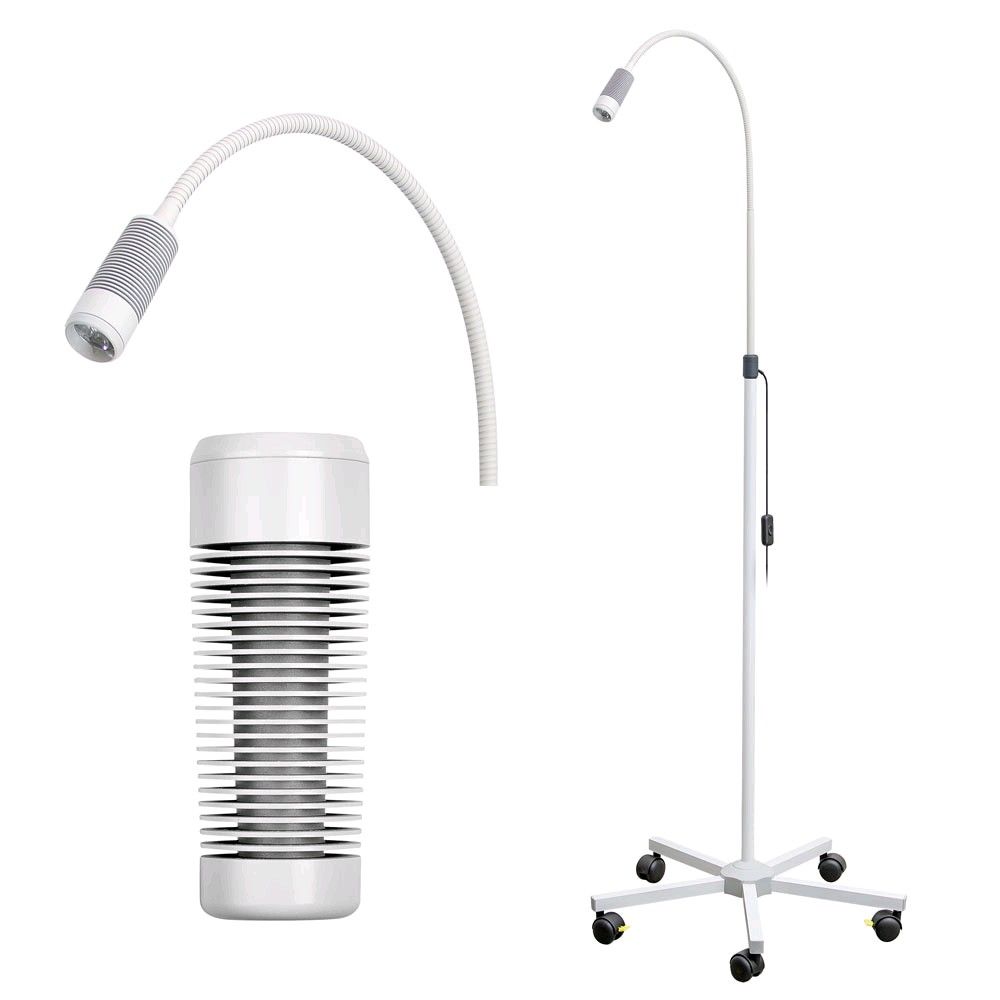 Luxamed LED examination light, energy saving, roller stand, white