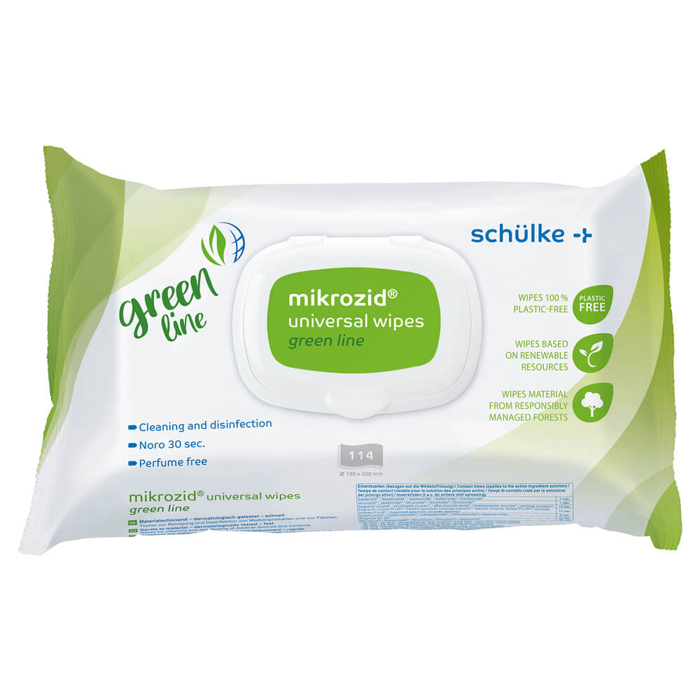 mikrozid® universal wipes green line disinfection wipes, from Schülke