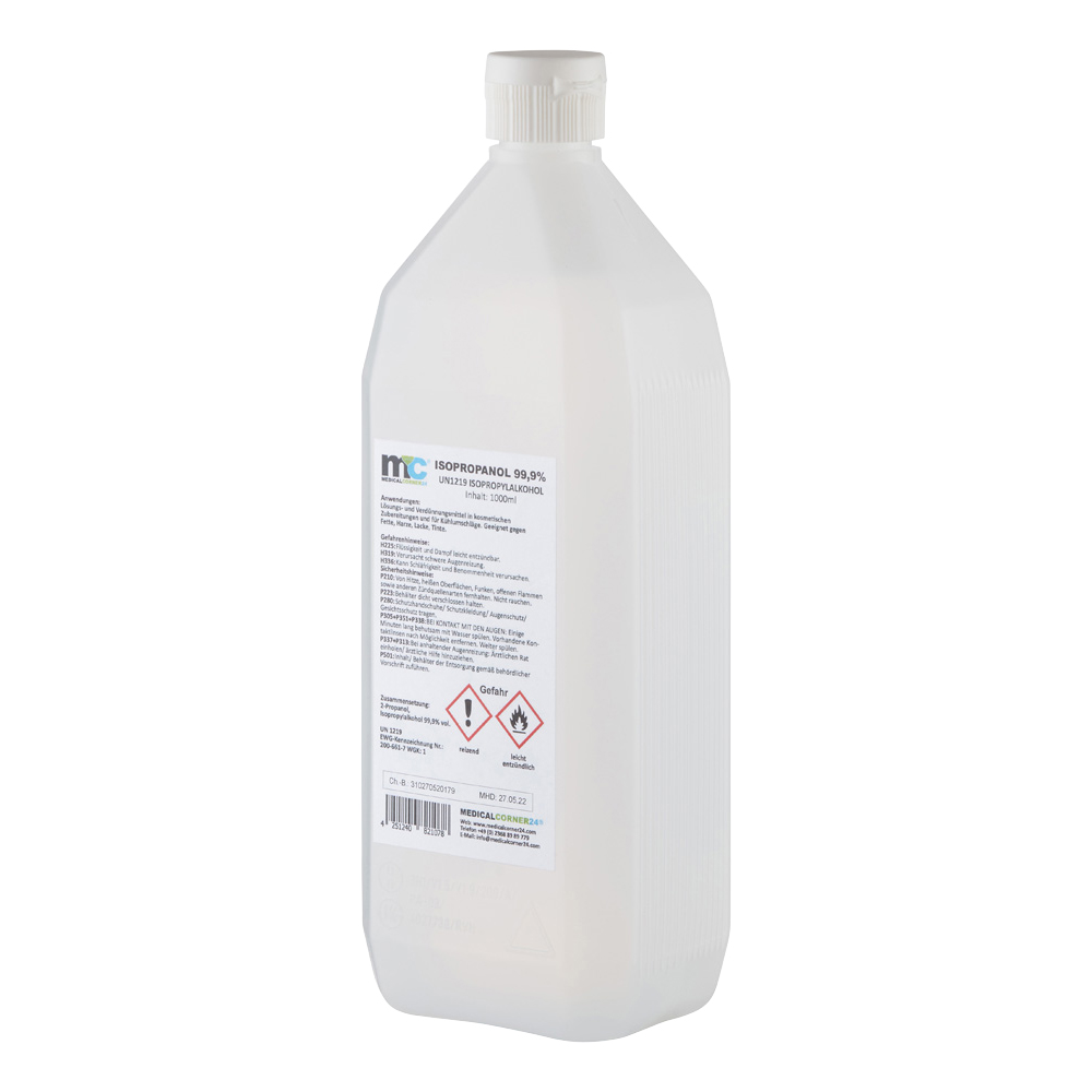 Medicalcorner24 99,9% isopropanol, isopropyl alcohol, spray bottle 1l