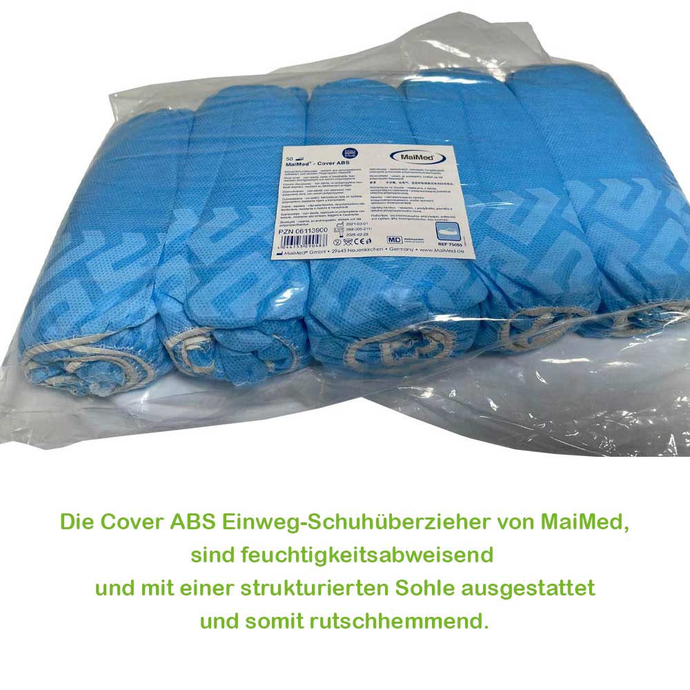 MaiMed® Cover ABS disposable shoe covers, slip-resistant, blue, 50 pcs