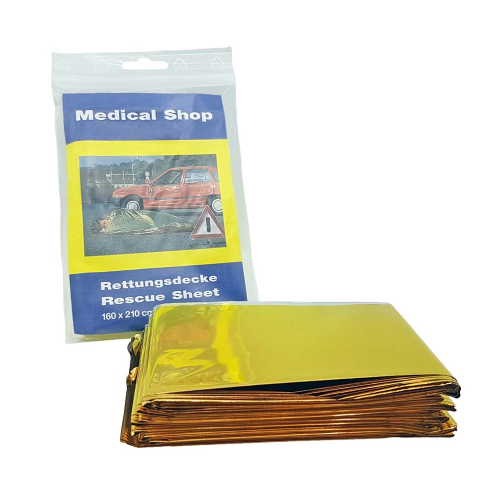 Holthaus Medical emergency blanket, education/hypothermia, gold/silver