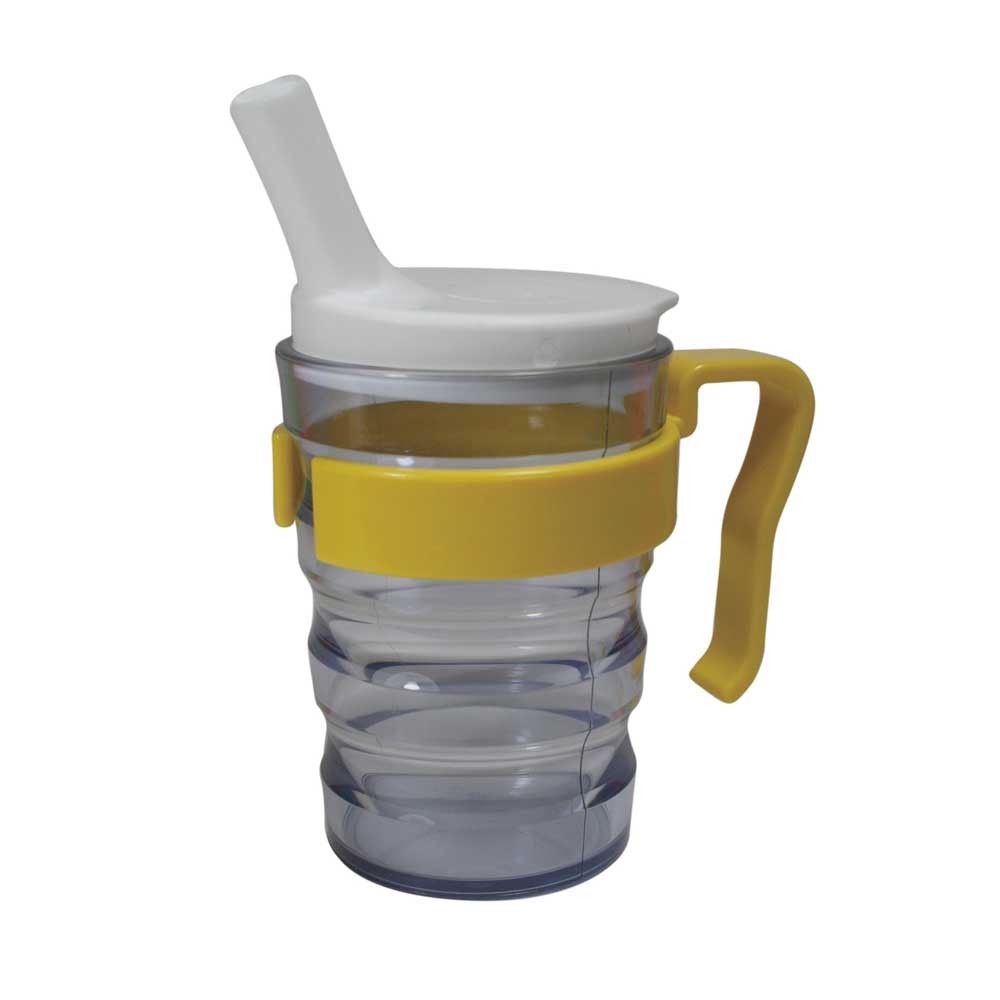 Behrend handle for leakproof drinking cup, plastic, yellow, 1 item