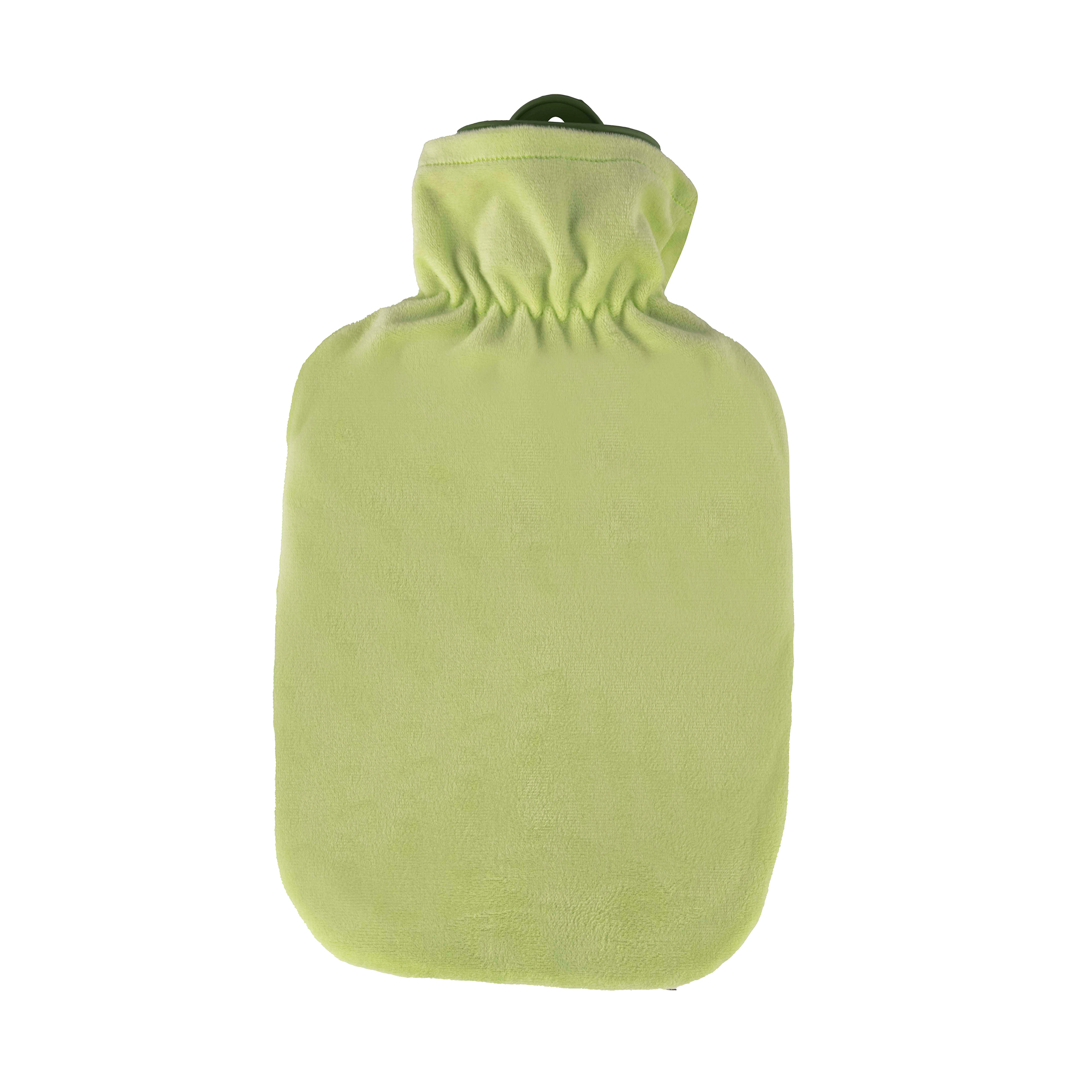 Sänger 2.0 Liter Hot Water Bottle with Classic Fluffy Cover, Pastel Green
