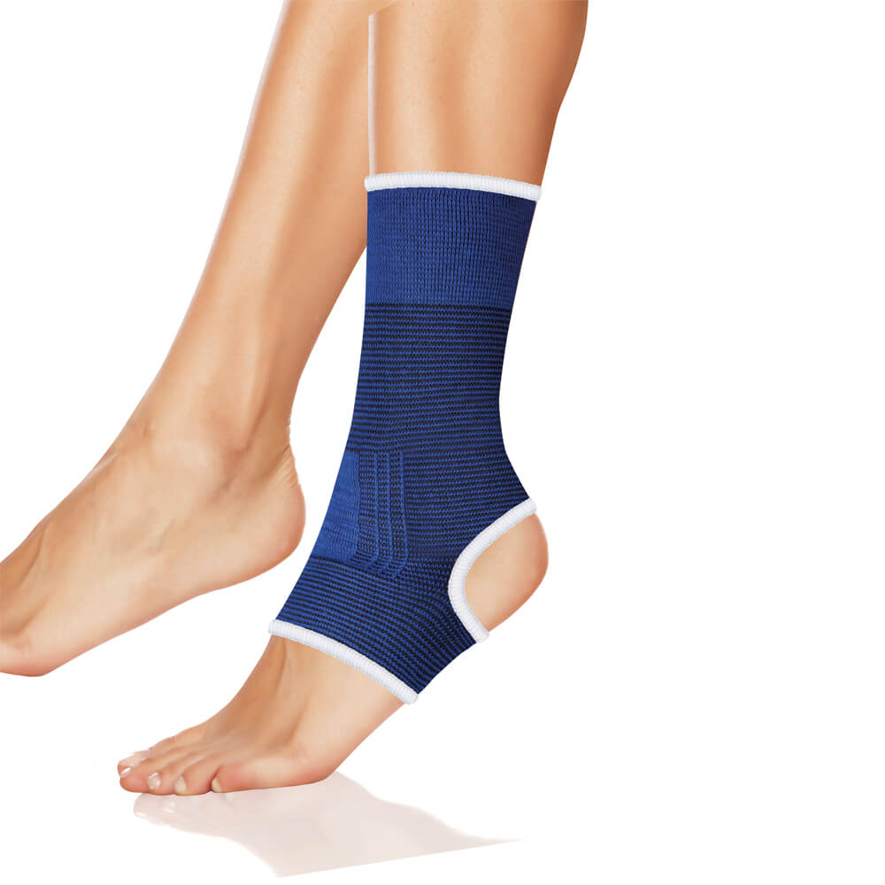 Ankle protection, elastic sports bandage, by Lifemed®, blue, size S