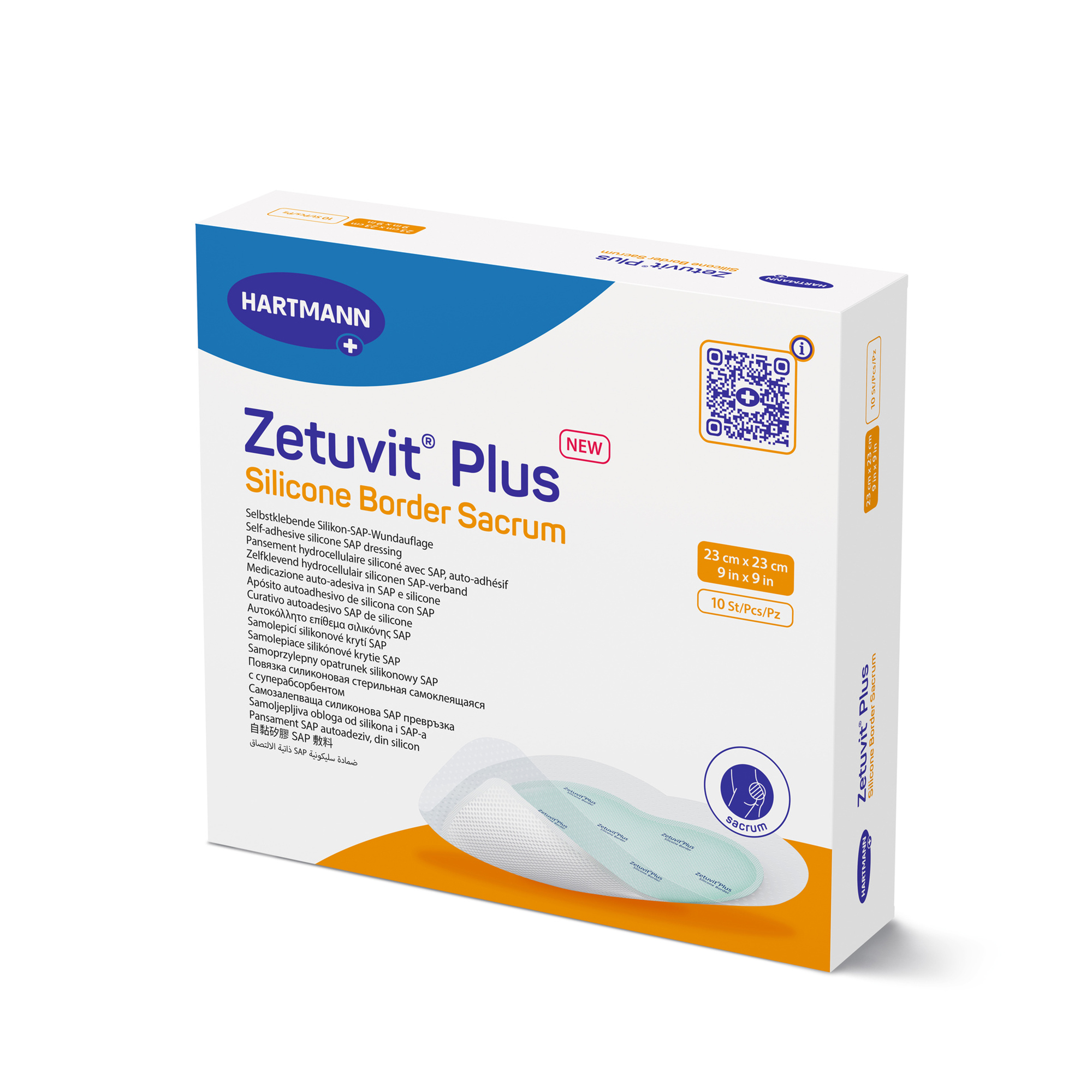 Hartmann Zetuvit® Plus Silicone Border 18 x 18 cm Sacrum, sterile, individually