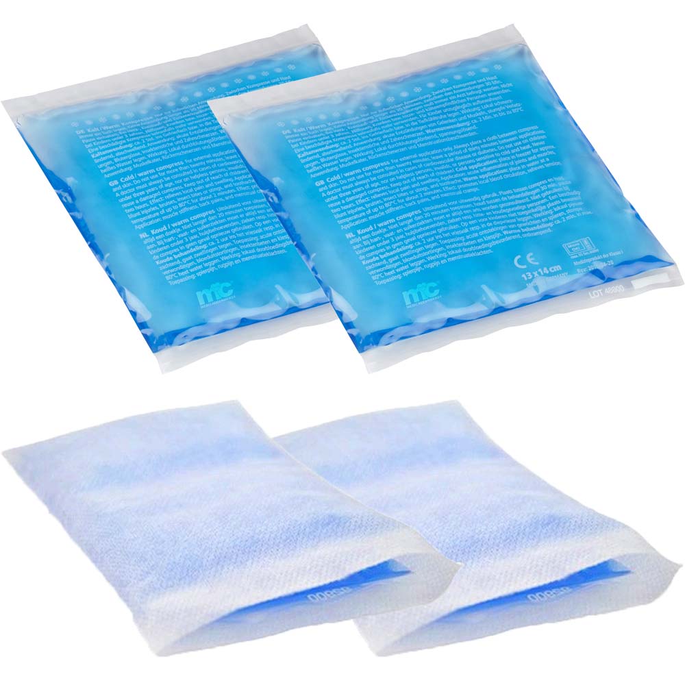2x Hot and Cold Compresses 13 x 14 cm Including 2 Nonwoven Cabric Cases