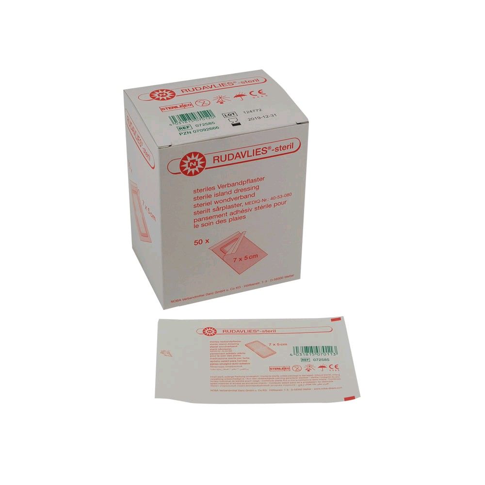 Noba RUDAVLIES®-sterile surgical tape, plasters, 7 x 5 cm, 50 items