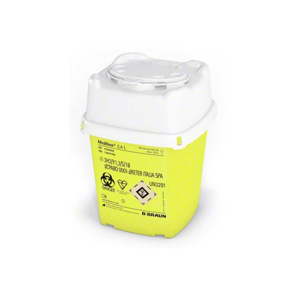 B.Braun Medibox® disposal container, yellow/white, 2,4 l