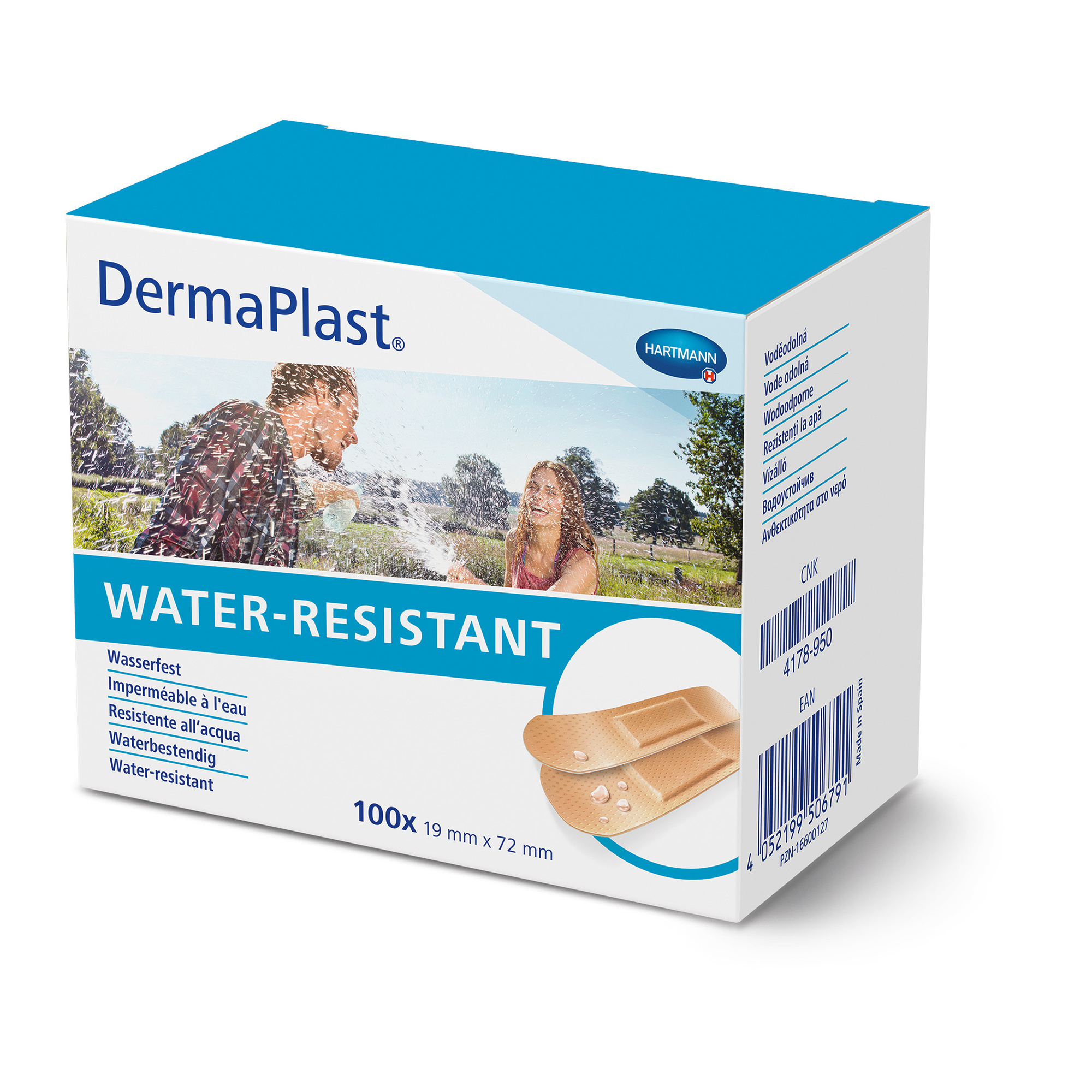 Hartmann DermaPlast® WATER-RESISTANT 19 x 72 mm, 1 folding box of 100 pieces