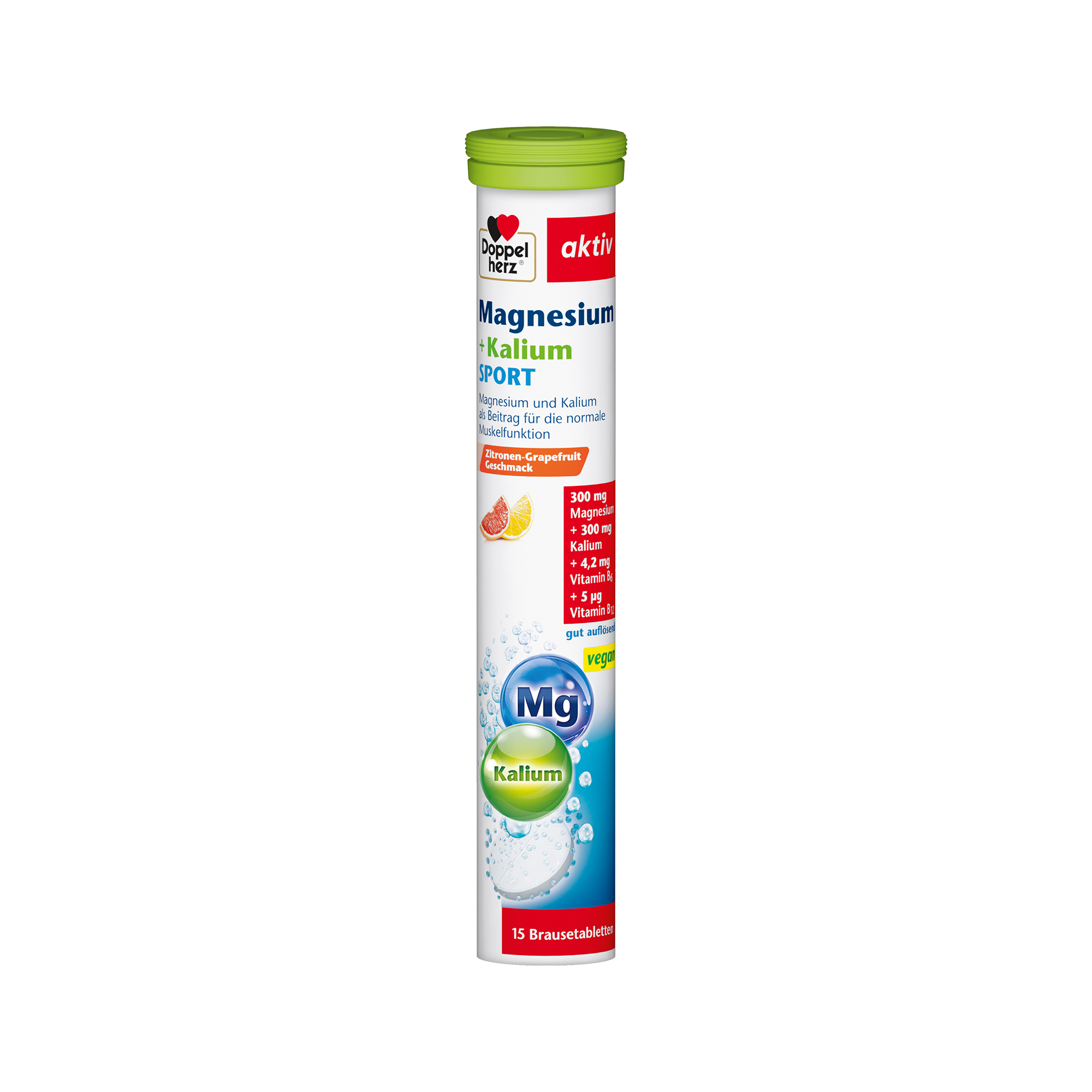 Doppelherz aktiv Magnesium + Potassium, Sport, 15 Effervescent Tablets