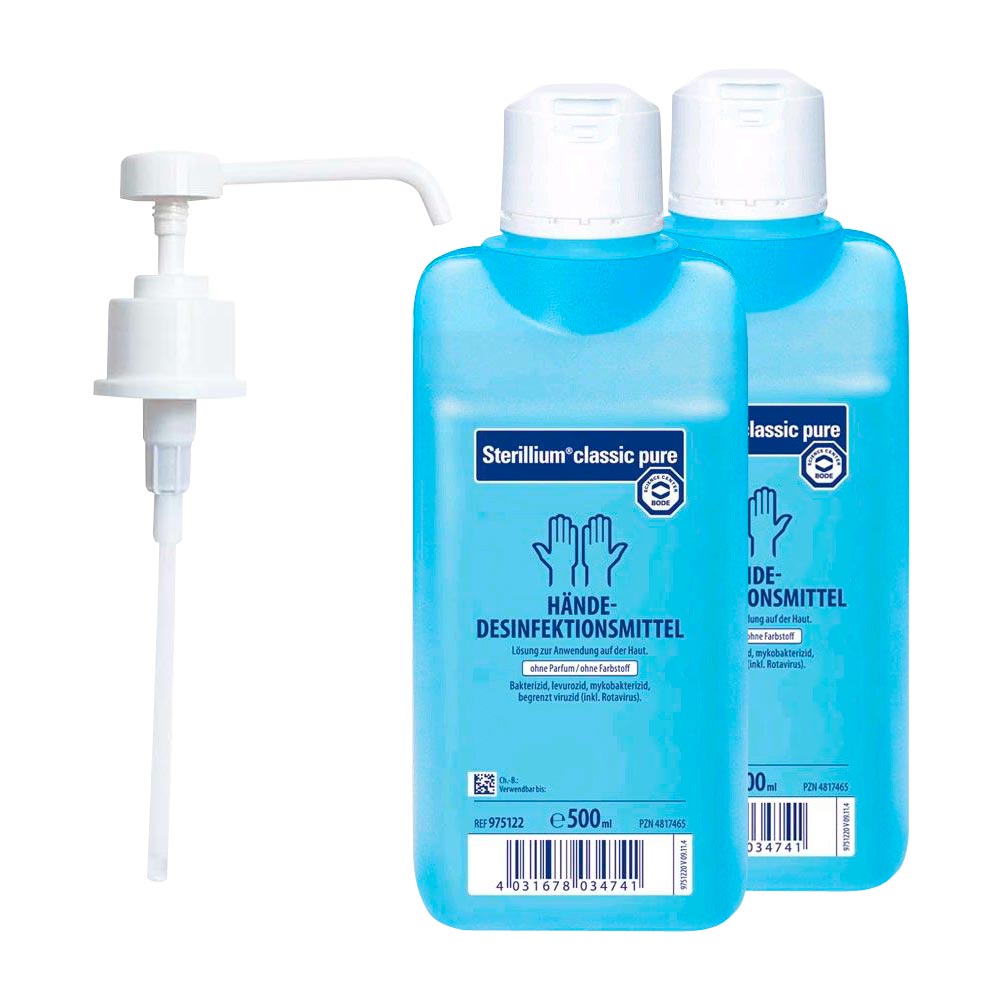 Bode Sterillium Classic Pure hand desinfection 2x 500ml, dosing pump