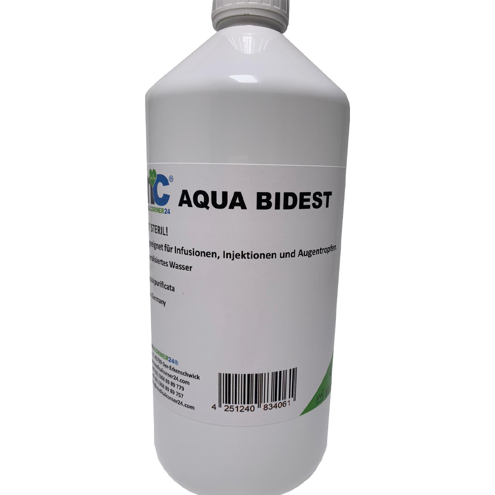 Aqua Bidest Double-Distilled Water, Laboratory Water, 1 litre