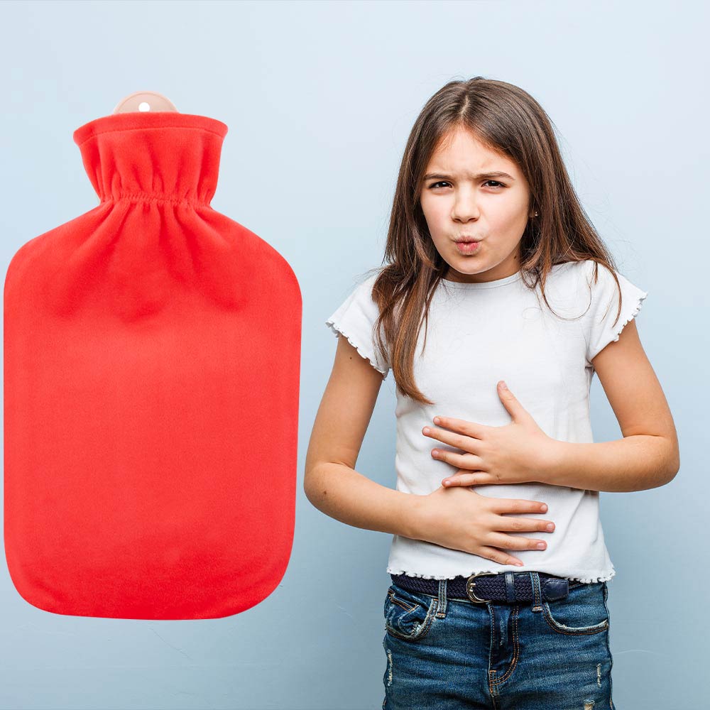 Hot water bottle "Coral", with fleece cover