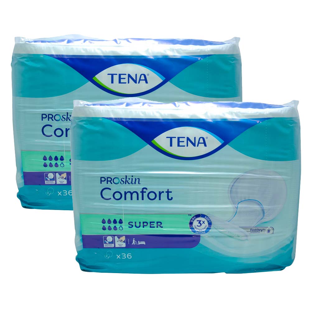 TENA COMFORT SUPER pad for medium incontinence, 2x 36 pieces