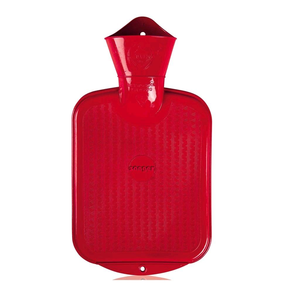 Sänger 0.8 L hot water bottle for kids, smooth, seamless, red