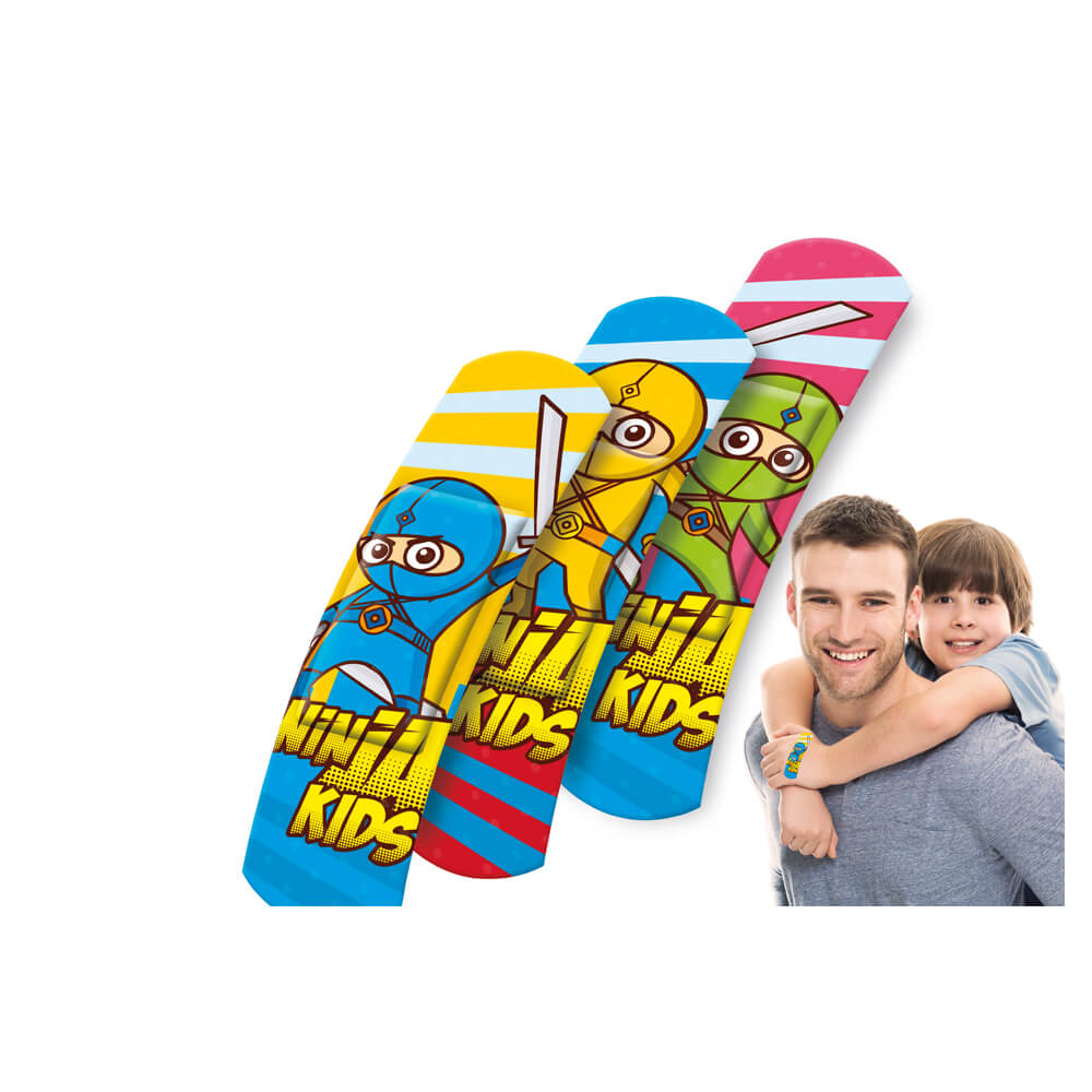 Lifemed® Plaster strips KIDS, 6 x 1,7cm, 10 pieces, Ninjas