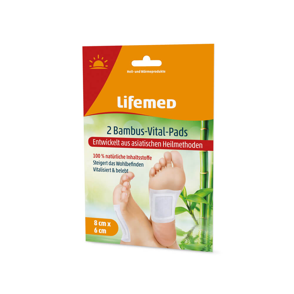 Bamboo vital pads, natural, 8 x 6 cm, from Lifemed®, 2 pieces