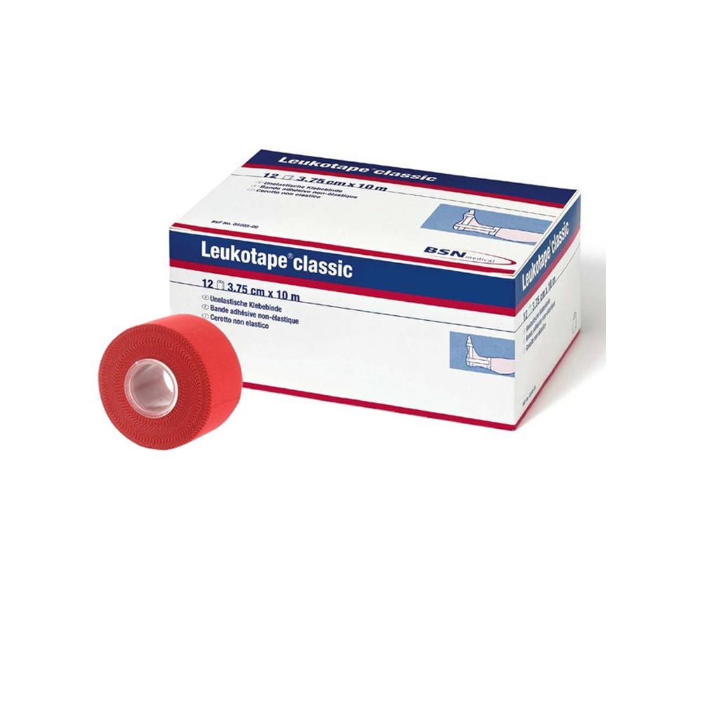 BSN medical Leukotape classic, Tape bandage 3.75cm x 10m, 12 rolls red
