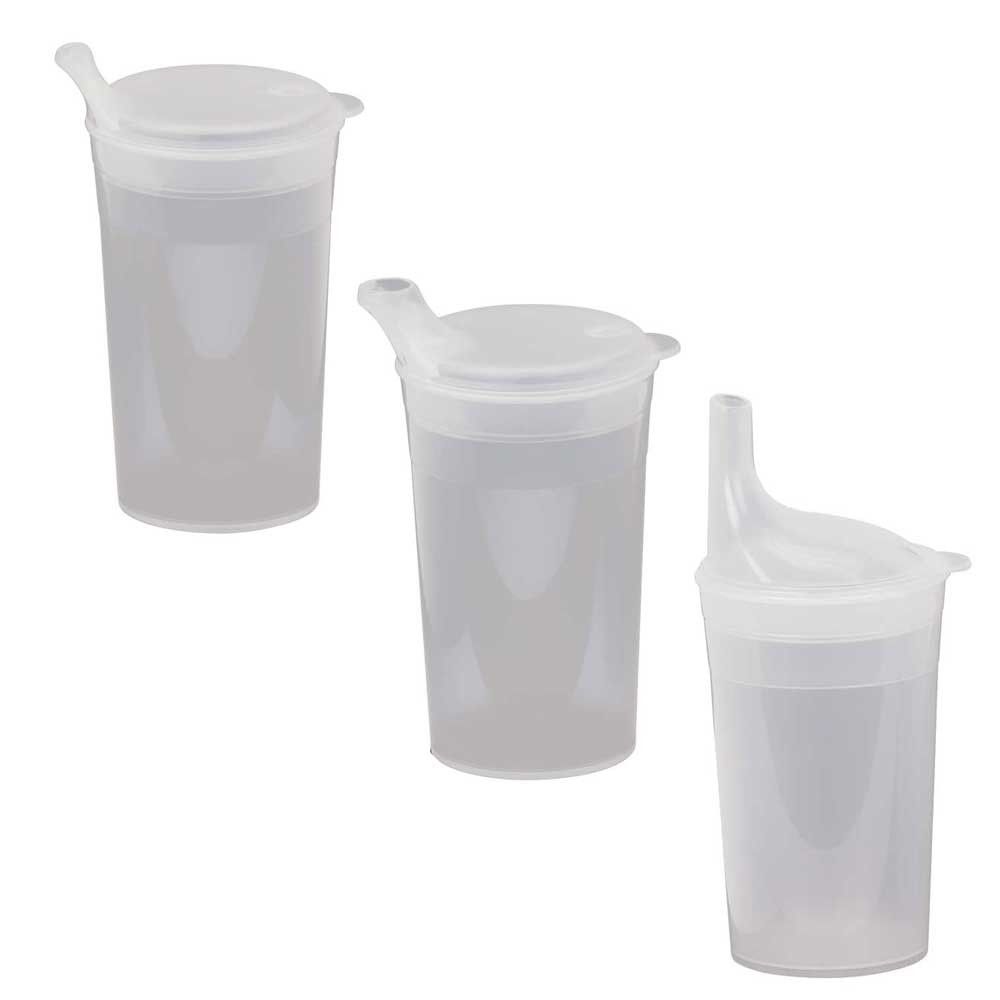 Behrend drinking cup, diff. mouth pieces, autoclavable, transparent
