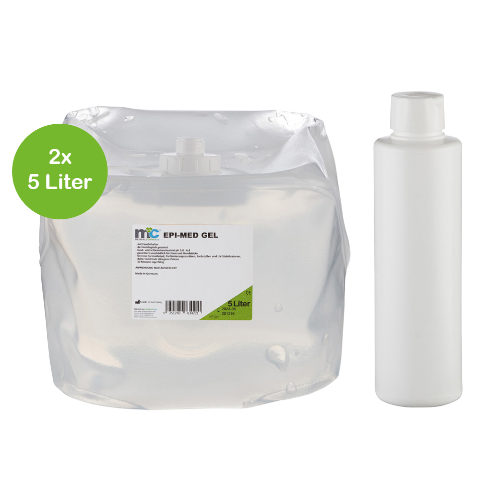 IPL Gel Epi-Med, 2 x 5 litre cubitainer and empty bottle