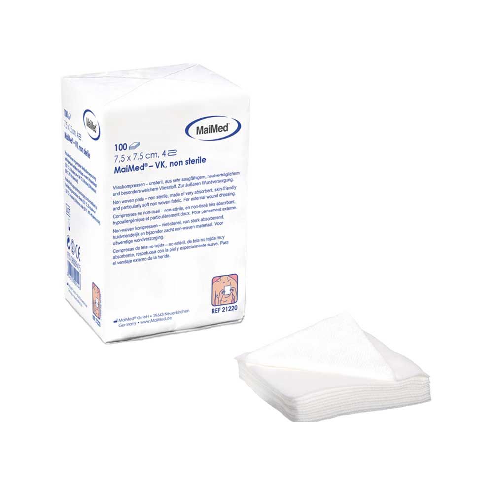 MaiMed VK Fourfold Nonwoven Compress, 100 items, 5 x 5 cm