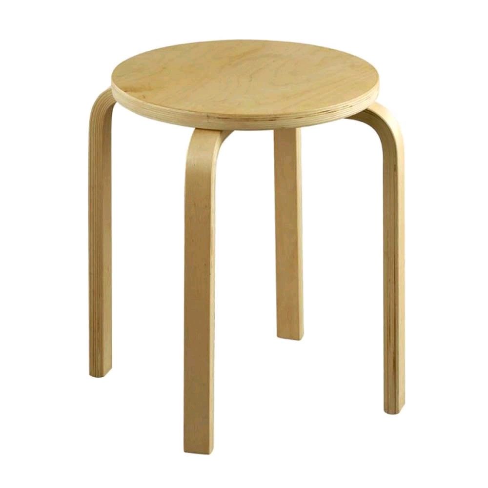 Pader Round stool, wood, round, stackable, seat d= 34 cm, height 45 cm
