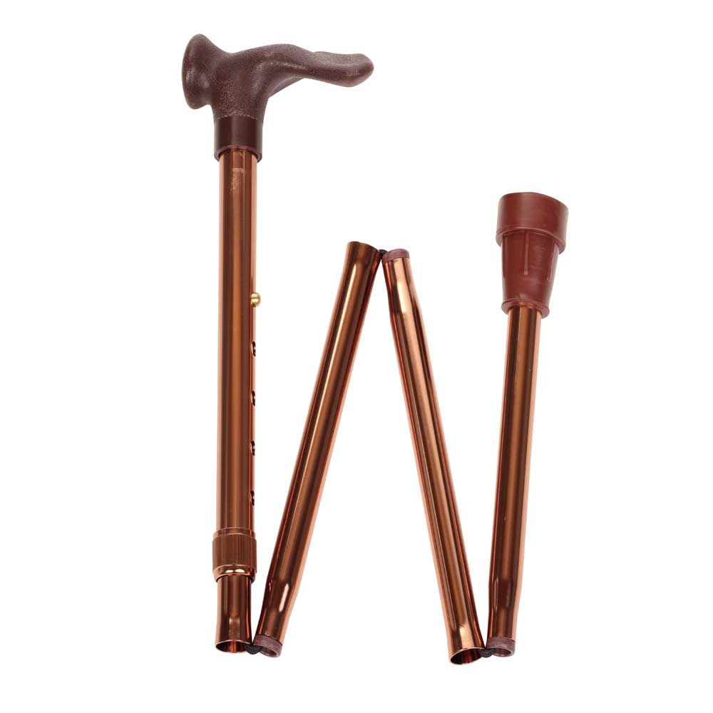 Behrend foldable walking stick, anatomical, 83-94cm, left/bronze