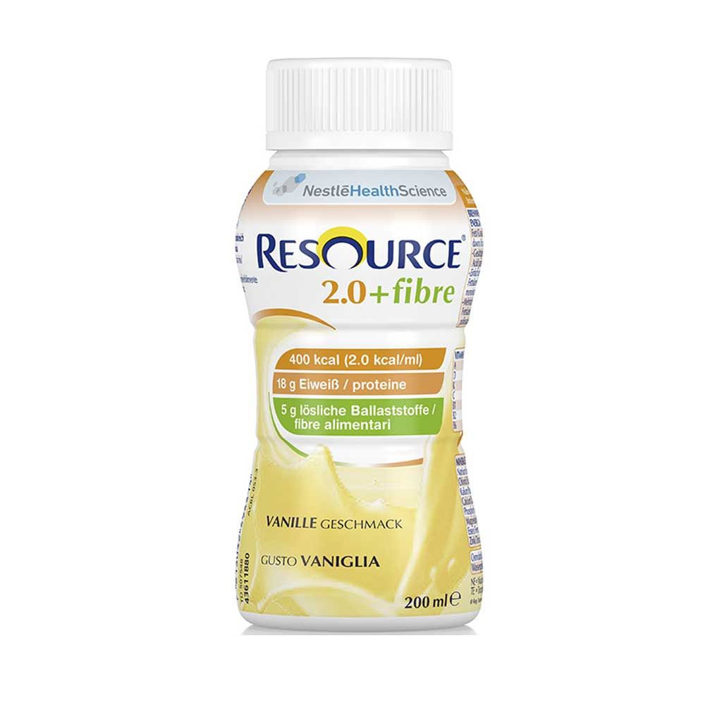 Nestle Resource 2.0 Fibre nutritonal Supplement, 4x200ml, vanilla