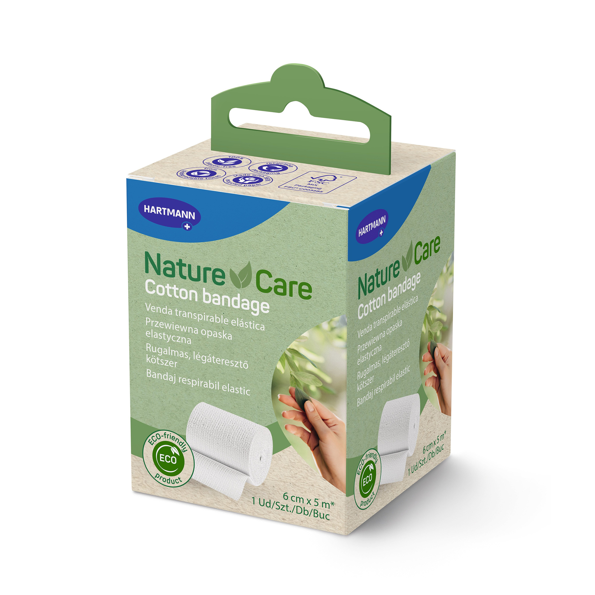Hartmann Nature Care® Ideal bandage 6 cm x 5 m, packed in a box