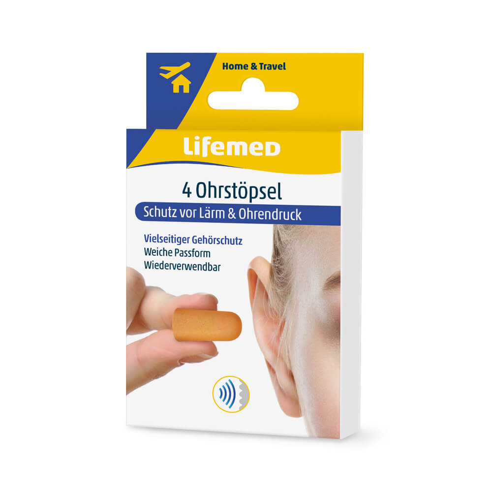 Earplugs, orange, reusable, from Lifemed®, 4 pieces