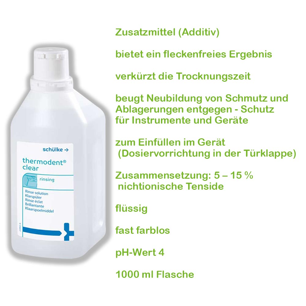 Schülke Rinse Aid Thermodent® Clear, PH-Neutral, Dental, 1000 ml