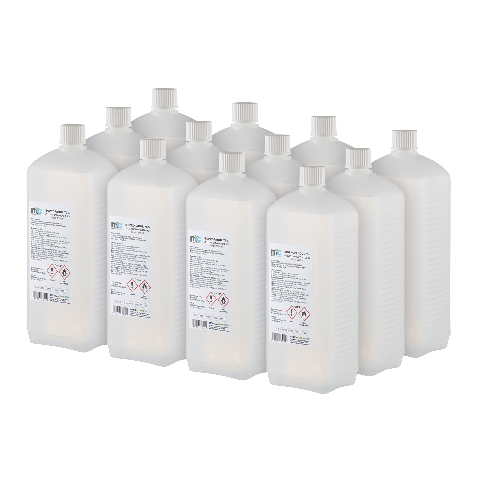 Isopropanol 70 %, Isopropylalkohol, Reinigung, 12 x 1 L