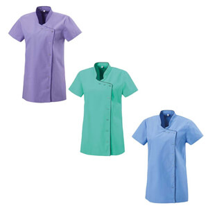 Tunic-style tunics in purple, green and blue