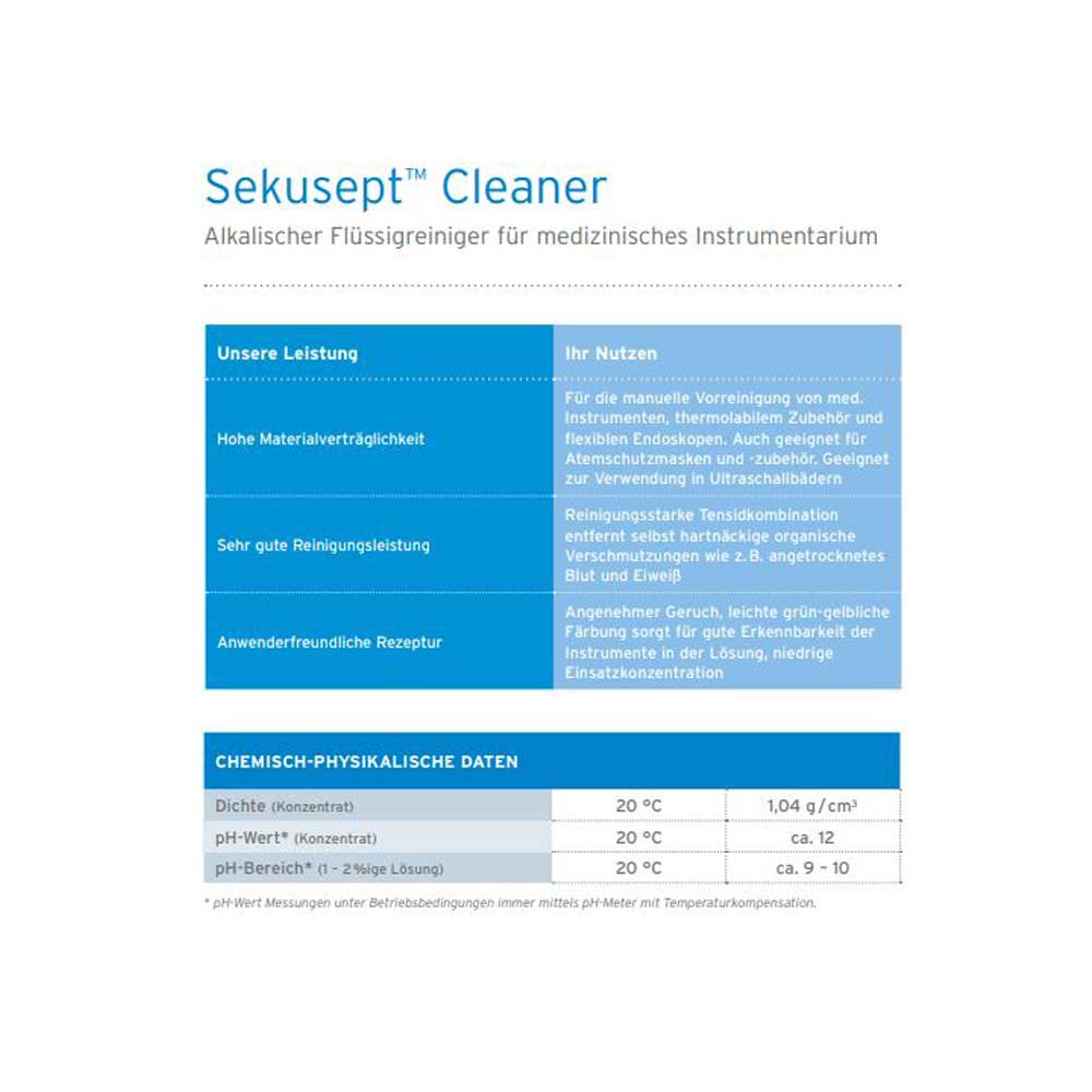 Ecolab Instrument Cleaner Sekusept Cleaner, 2 Liter