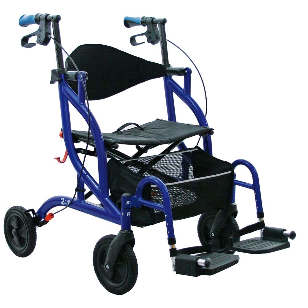 Careline OPTI-ROLLY, rollator and transport chair, collapsible, basket