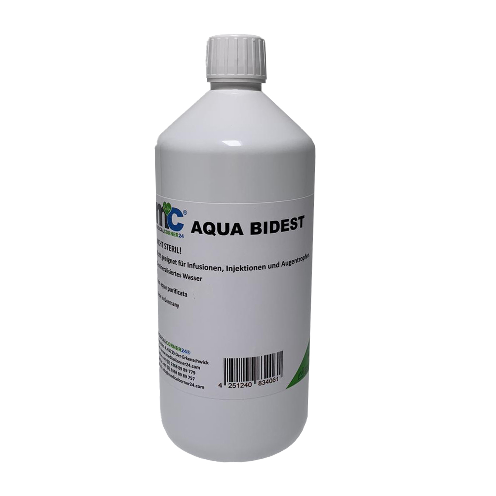 Aqua Bidest Double-Distilled Water, Laboratory Water, 1 litre