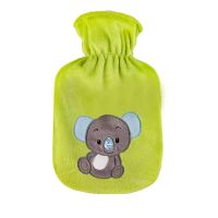 Hot water bottle with velour cover