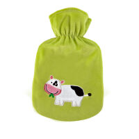 Hot water bottle with velour cover