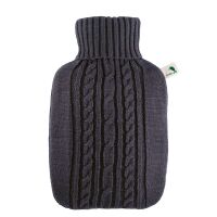 Hugo Frosch Classic Hot Water Bottle 1.8 L, knitted cover, various. Pattern