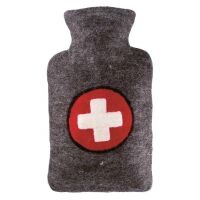 Hugo Frosch Classic Hot Water Bottle 1.8 L, felt cover, various. Pattern