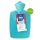 Hugo Frosch Classic Hot Water Bottle 1.8 L, Half Lamelle, Sanitized, mint or red