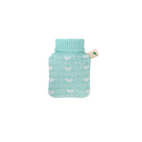 Hugo Frosch mini hot water bottle 0.2 L, knitted cover, various. Heart covers