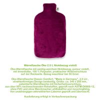 Hugo Frosch eco hot water bottle 2,0 L, velvet cover, various. Colors