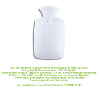 Hugo Frosch Classic Hot Water Bottle 1.8 L, Fleece Cover,...