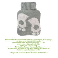 Hugo Frosch Mini Hot Water Bottle 0.2 L, Knitted Cover, Feet, Various. Colors