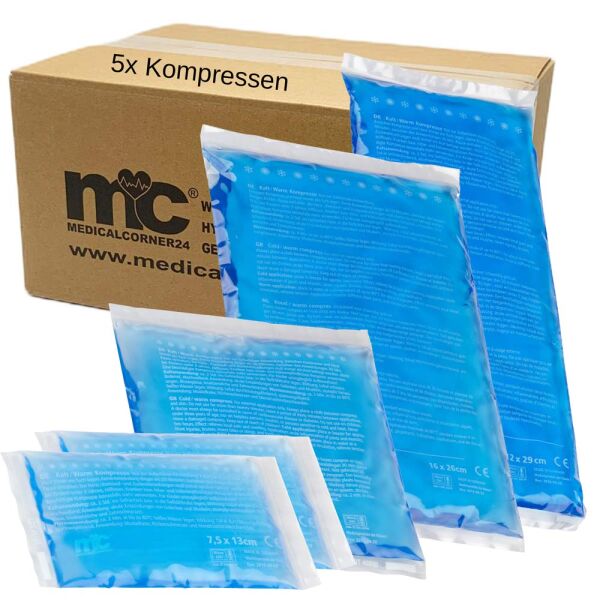 1 set of cold and warm compresses, 4 sizes, 5 pieces