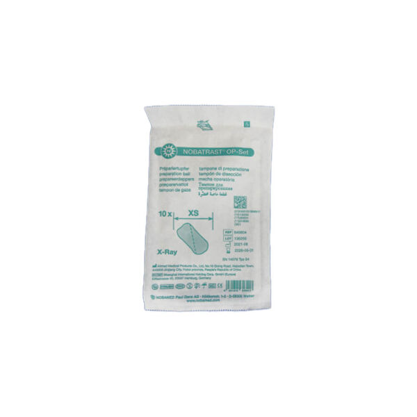 Nobatrast OP set, 10 preparation swabs, sterile, various sizes