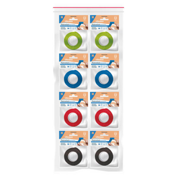 Plaster bandage, self-adhesive, 4 colors, from LifemedÂ®, 8 pieces