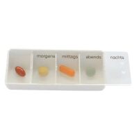 Behrend pillbox, white, 10x small or 5x large