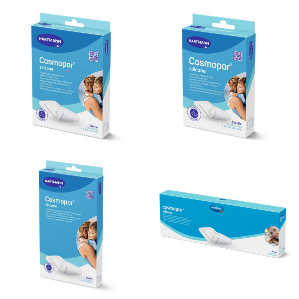 Hartmann Cosmopor® Silicone Quick Wound Dressing with Euro Hanger, various sizes